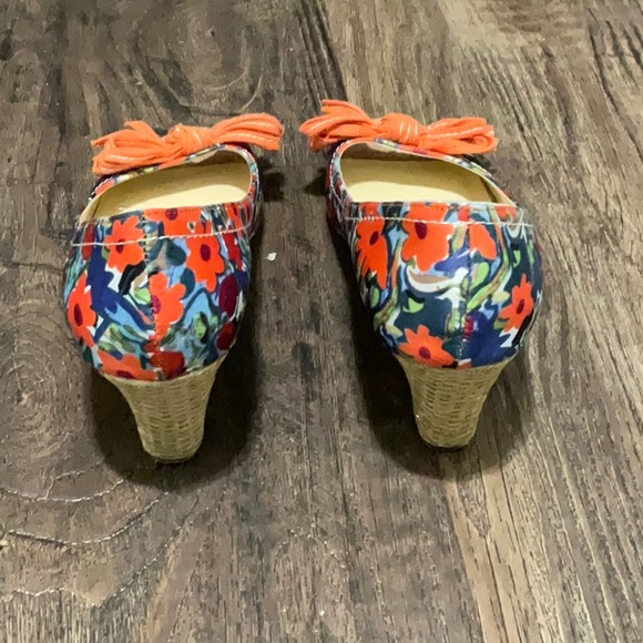 Unisa open toe wedge floral shoes size 7 1/2 M - Picture 2 of 6